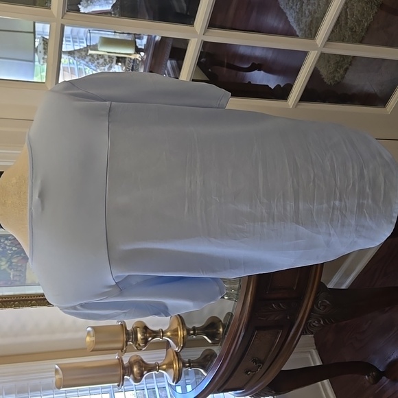 Calvin Klein Light Blue Top Puckered Short Sleeves Stretch Size Large Excellent - Picture 3 of 7